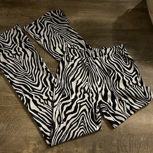 zebra flare pants